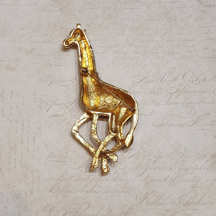 Giraffe Brooch Large Enamel crystal - The Hirst Collection