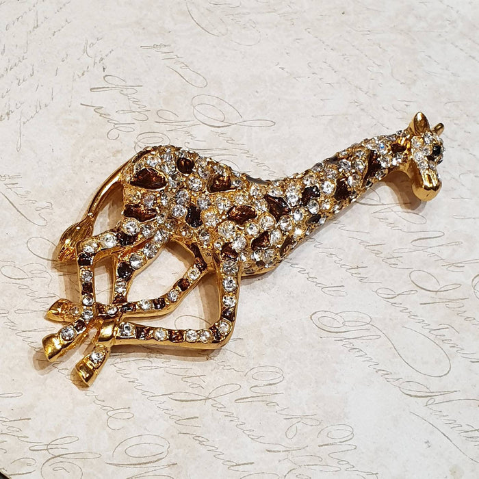 Giraffe Brooch Large Enamel crystal - The Hirst Collection