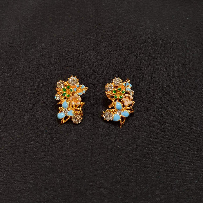 multicoloured enamel floral earrings - The Hirst Collection