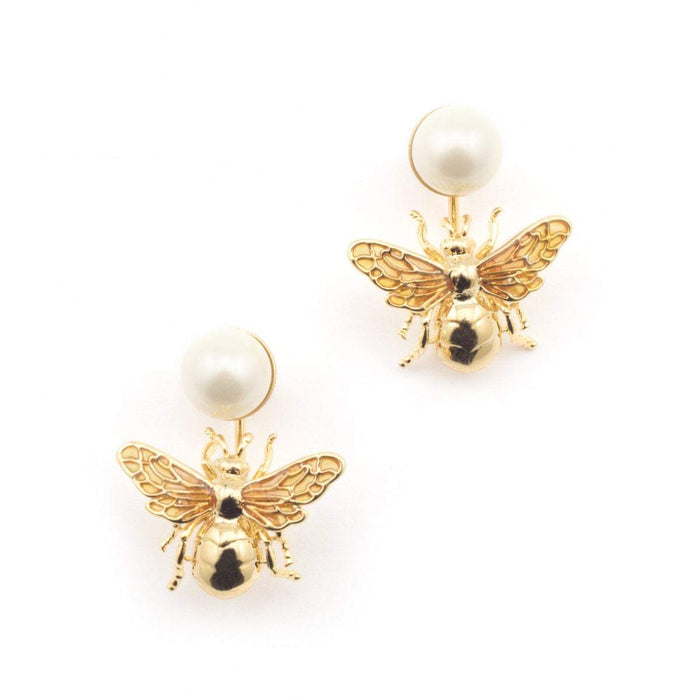 Bee Pearl Earrings by Bill Skinner Gold Plate - The Hirst Collection