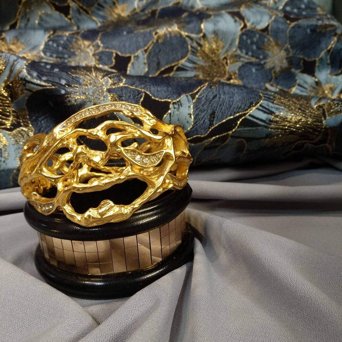 Elizabeth Taylor Bracelet for Avon Treasured Vine Gold Cuff - The Hirst Collection