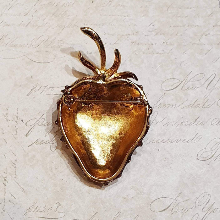 Strawberry Pin with Red Enamel and Gold - The Hirst Collection