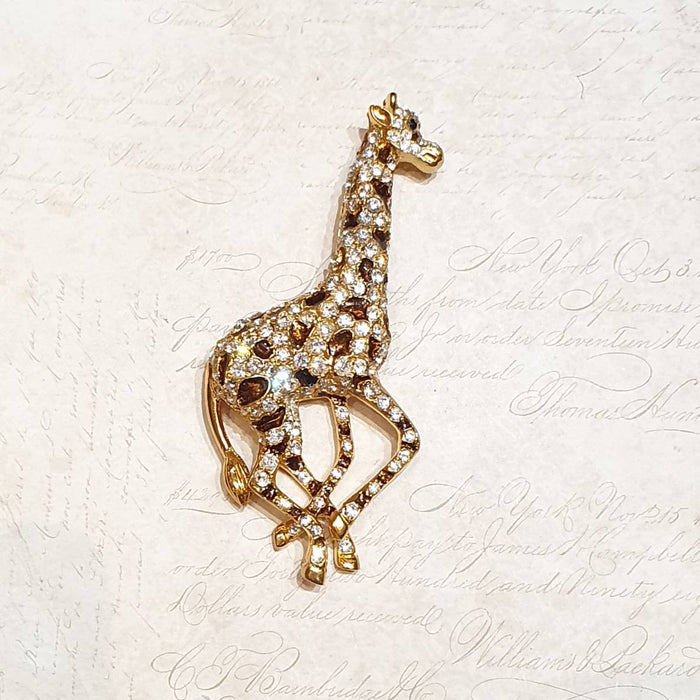 Giraffe Brooch Large Enamel crystal - The Hirst Collection