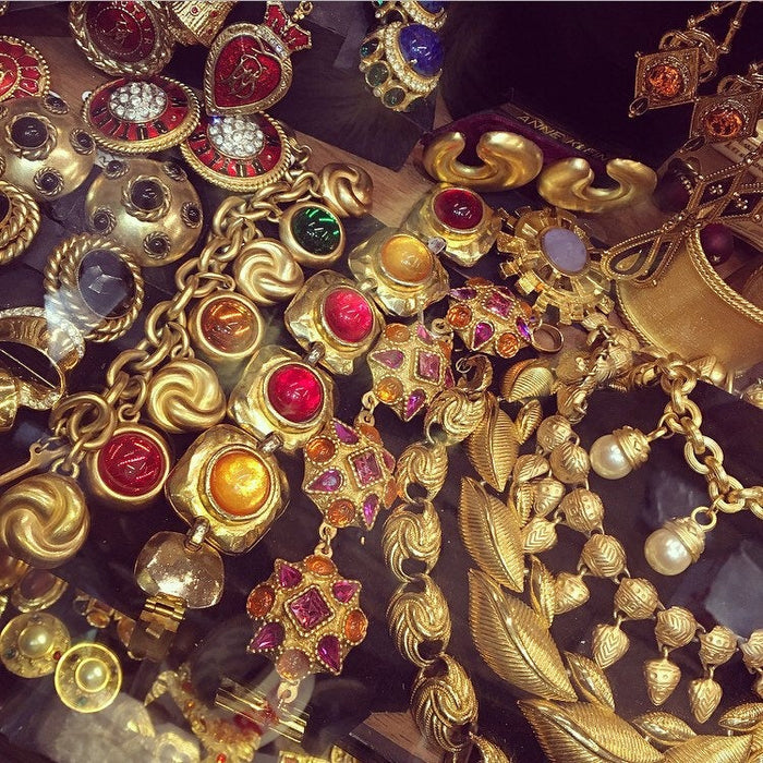 Anne Klein Charm Bracelet Gold Statement Multicoloured Stones - The Hirst Collection