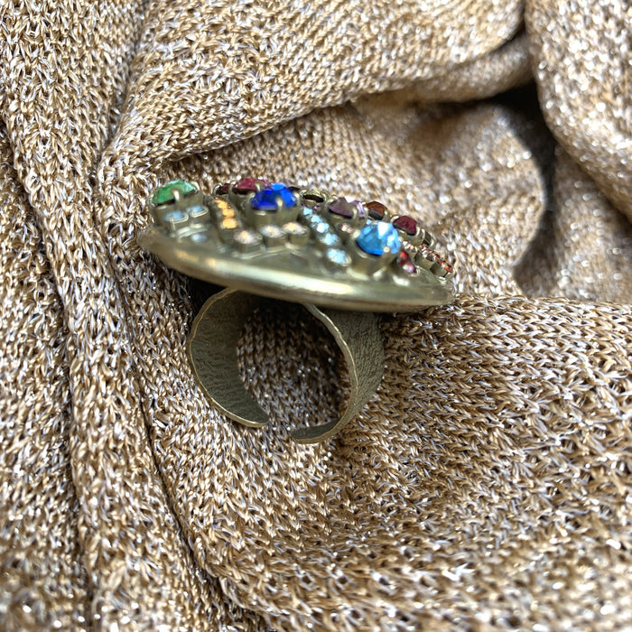 Multi coloured Statement Ring By Frangos Crystal - The Hirst Collection