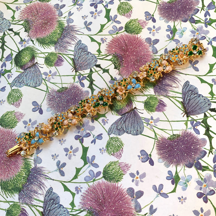 multicoloured floral enamel bracelet by Sardi - The Hirst Collection