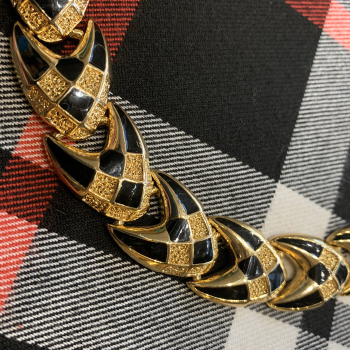Balenciaga Necklace Black and Gold Enamel - The Hirst Collection