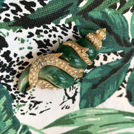 Kenneth Jay Lane Green Shell Brooch - The Hirst Collection