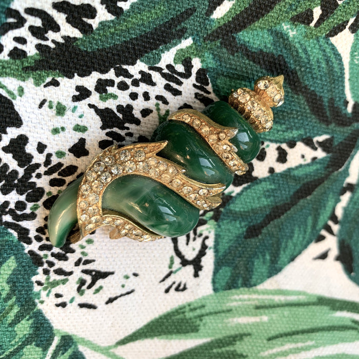 Kenneth Jay Lane Green Shell Brooch - The Hirst Collection