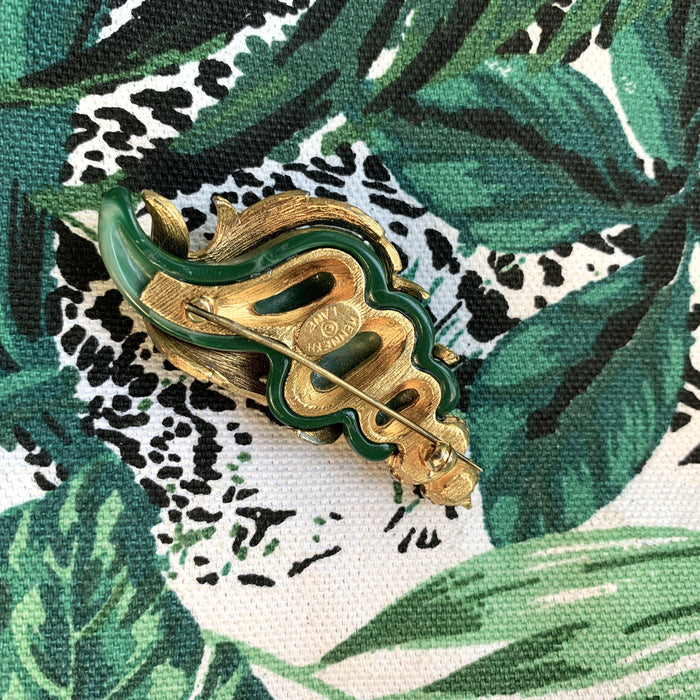 Kenneth Jay Lane Green Shell Brooch - The Hirst Collection