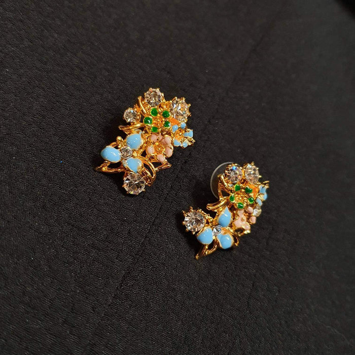 multicoloured enamel floral earrings - The Hirst Collection