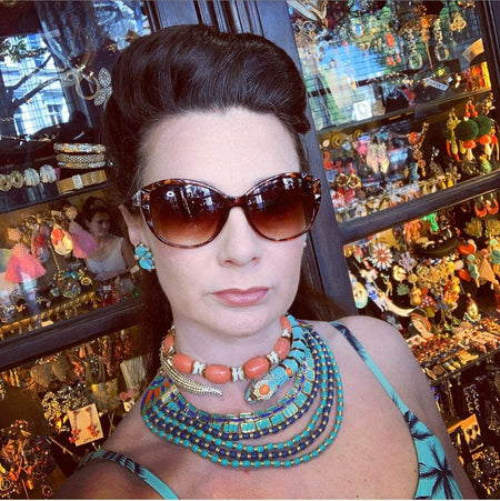 Coral and white Trifari necklace - The Hirst Collection