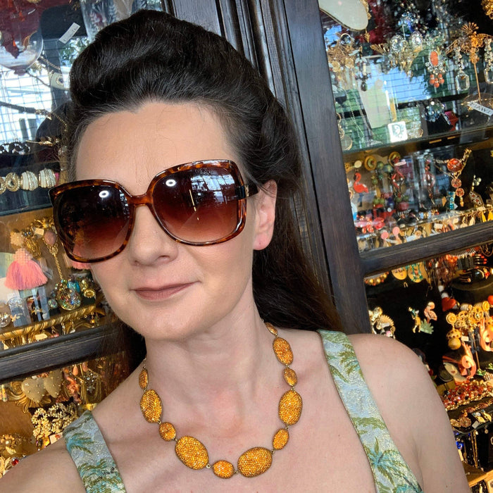 Amber Crystal Necklace Pebbles by JCM London - The Hirst Collection