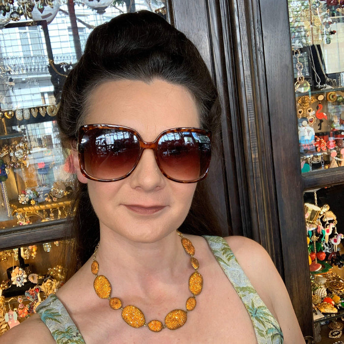 Amber Crystal Necklace Pebbles by JCM London - The Hirst Collection