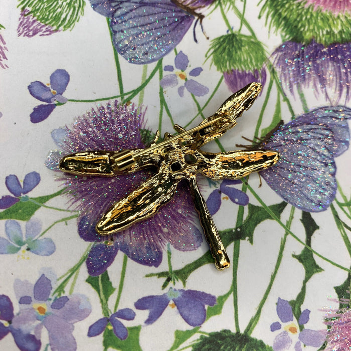 Dragonfly brooch green blue enamel - The Hirst Collection