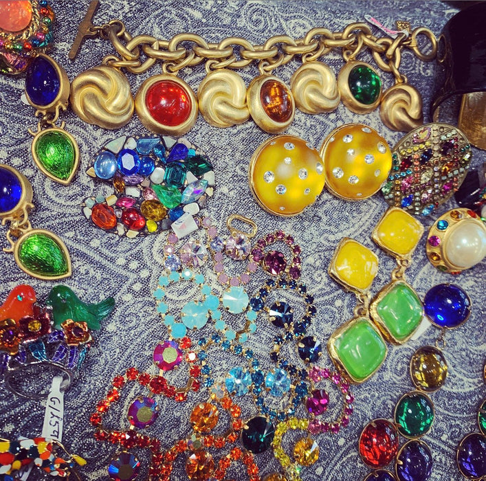 Anne Klein Charm Bracelet Gold Statement Multicoloured Stones - The Hirst Collection