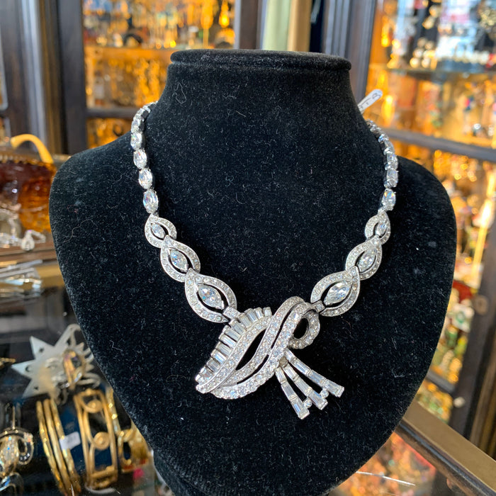 Mitchel Maer Crystal Necklace Bridal Vintage Wedding - The Hirst Collection
