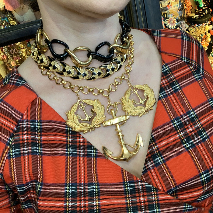 Balenciaga Necklace Black and Gold Enamel - The Hirst Collection