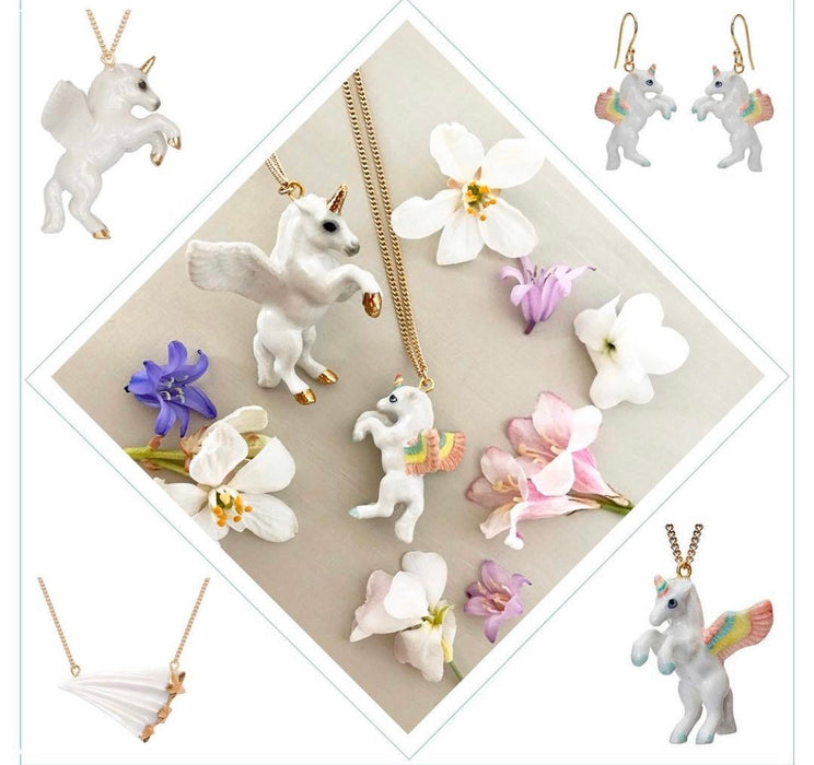 Flying Unicorn Pastel Rainbow earrings by AndMary - The Hirst Collection
