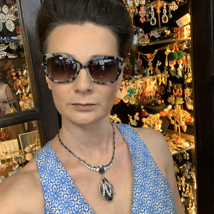 Sapphire Blue Vintage Necklace - The Hirst Collection