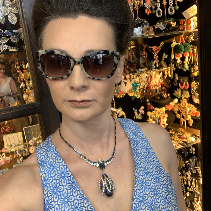 Sapphire Blue Vintage Necklace - The Hirst Collection