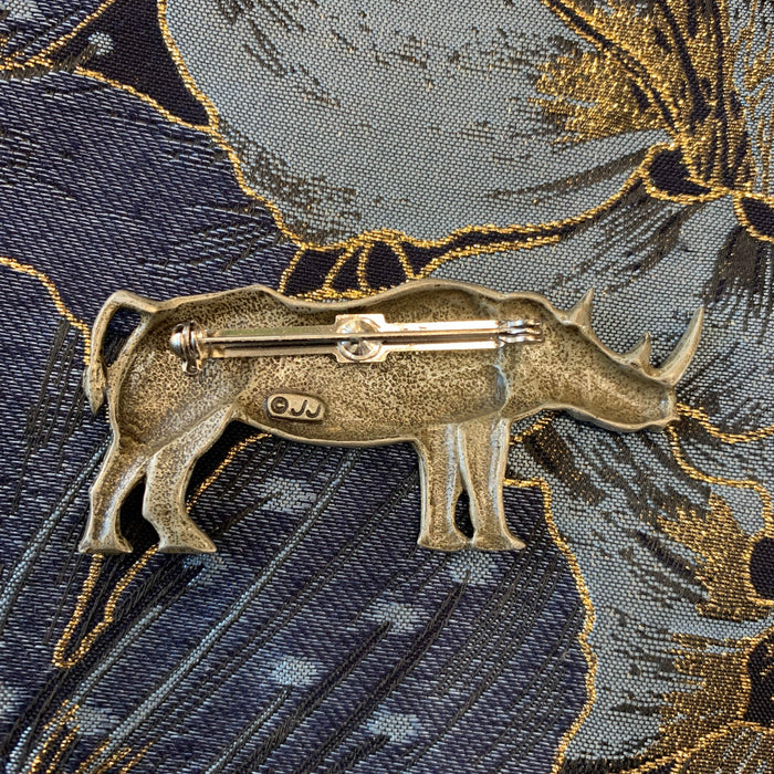 JJ rhino brooch jonette jewelry - The Hirst Collection