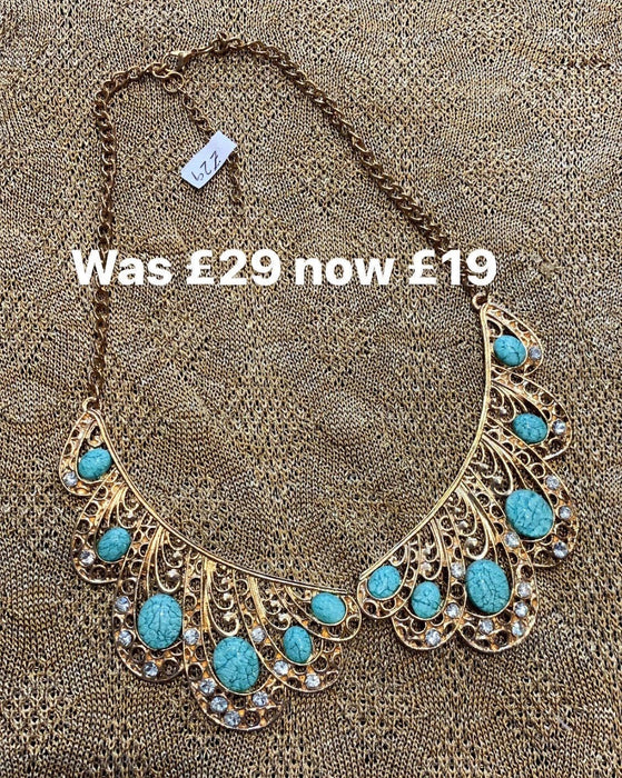 SALE Turquoise Blue Collar Necklace - The Hirst Collection