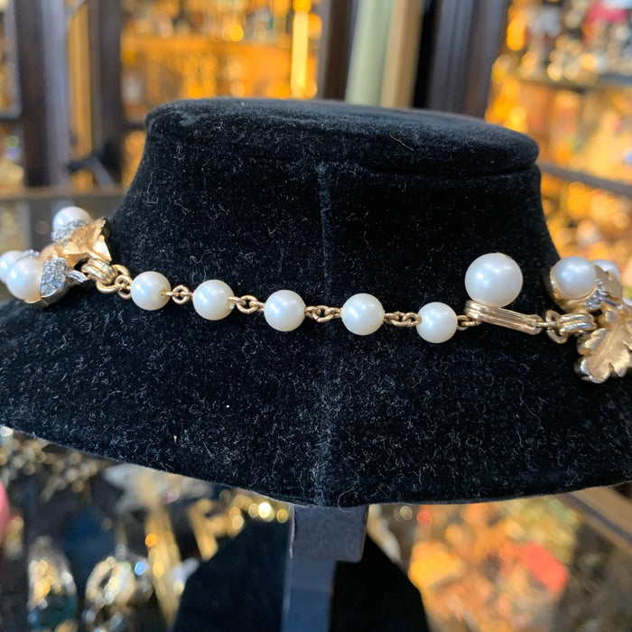Trifari Pearl Acorn Garland Necklace Vintage - The Hirst Collection