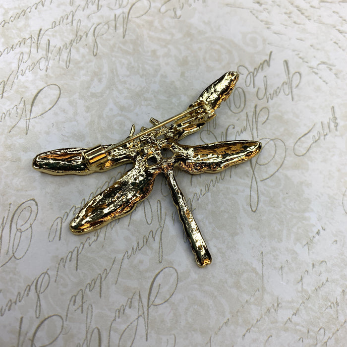 Dragonfly brooch green blue enamel - The Hirst Collection