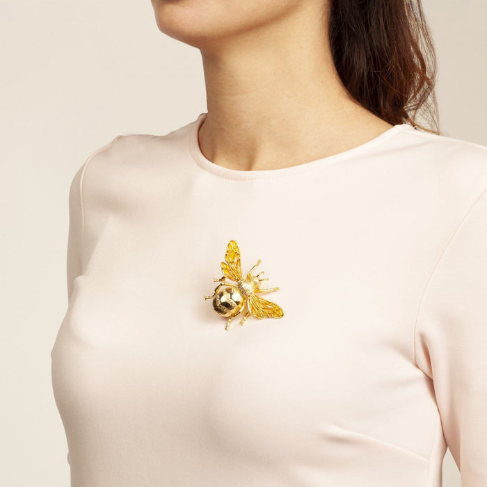 Queen Bee Large brooch Bill Skinner Gold plated - The Hirst Collection