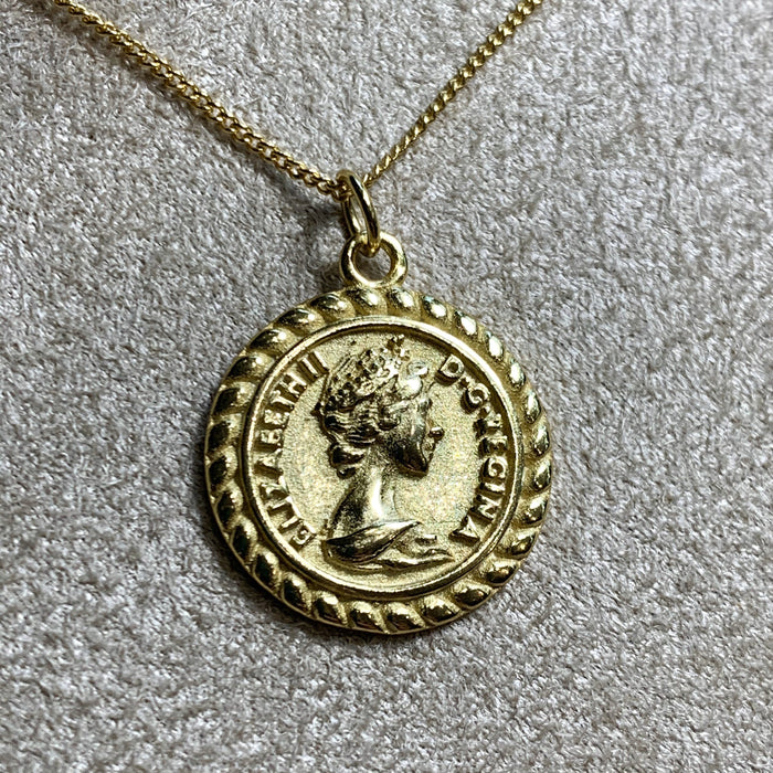 Coin Head Charm Pendant Gold Plated - The Hirst Collection