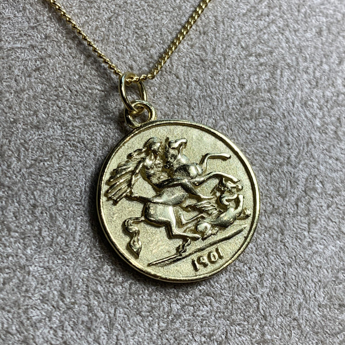 Coin Head Charm Pendant Gold Plated - The Hirst Collection