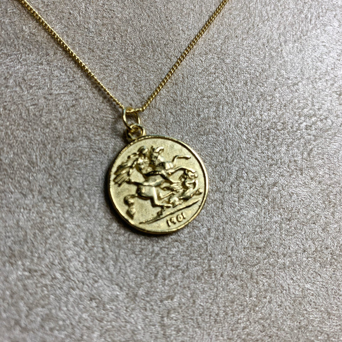 Coin Head Charm Pendant Gold Plated - The Hirst Collection