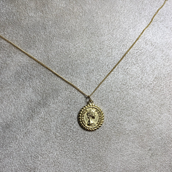 Coin Head Charm Pendant Gold Plated - The Hirst Collection