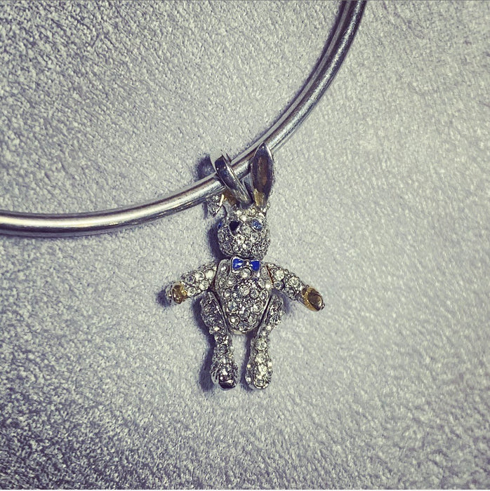 Bunny Rabbit Charm Bangle Bracelet Crystal by Bill Skinner - The Hirst Collection
