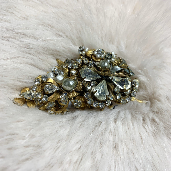 Miriam Haskell Clear crystal vintage brooch bridal vintage wedding - The Hirst Collection