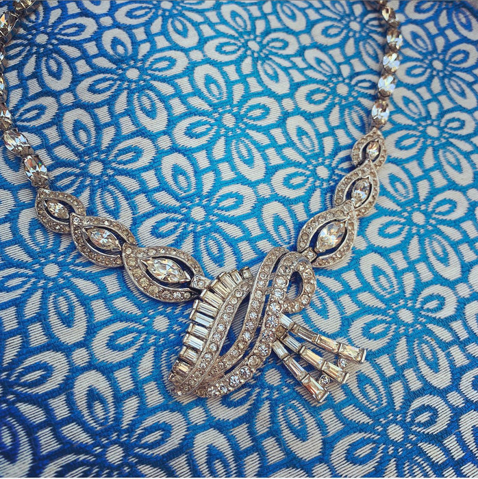 Mitchel Maer Crystal Necklace Bridal Vintage Wedding - The Hirst Collection