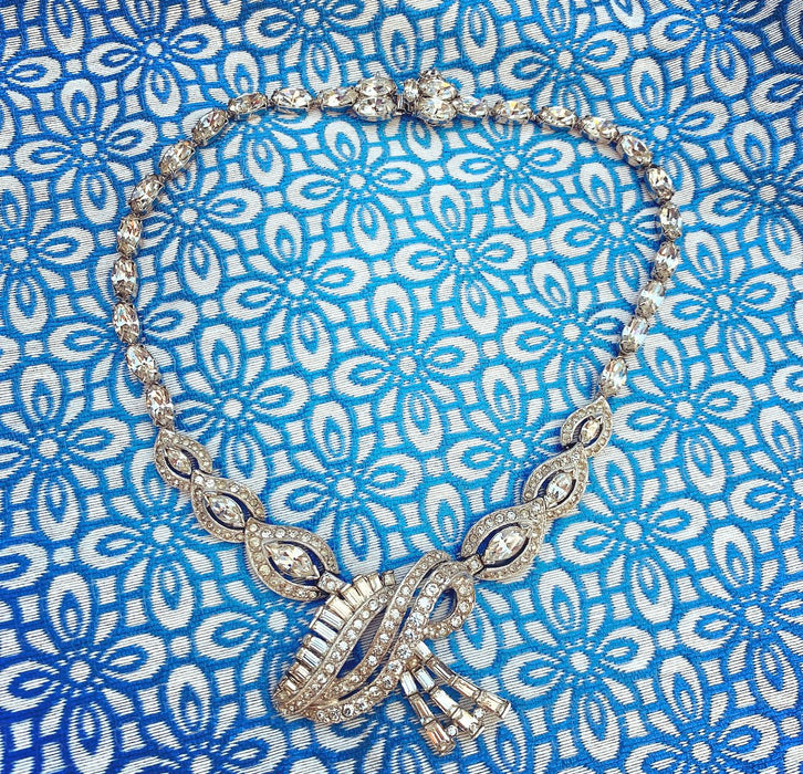 Mitchel Maer Crystal Necklace Bridal Vintage Wedding - The Hirst Collection