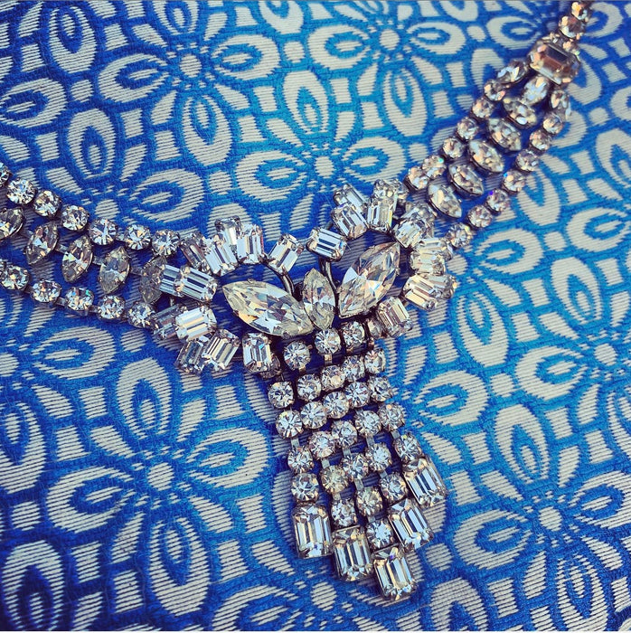 Crystal waterfall necklace Bridal Vintage Wedding Ball - The Hirst Collection