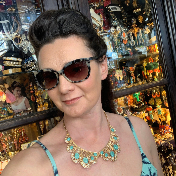 SALE Turquoise Blue Collar Necklace - The Hirst Collection