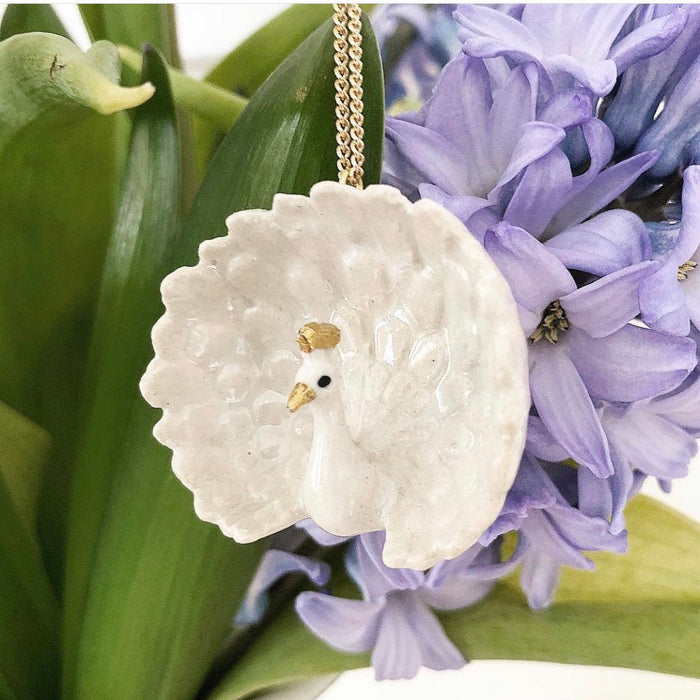 White Peacock Necklace by Andmary - The Hirst Collection