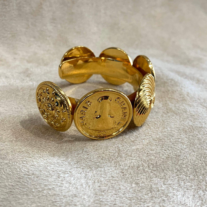 Vintage Chanel Bracelet CC Gold Plated - The Hirst Collection