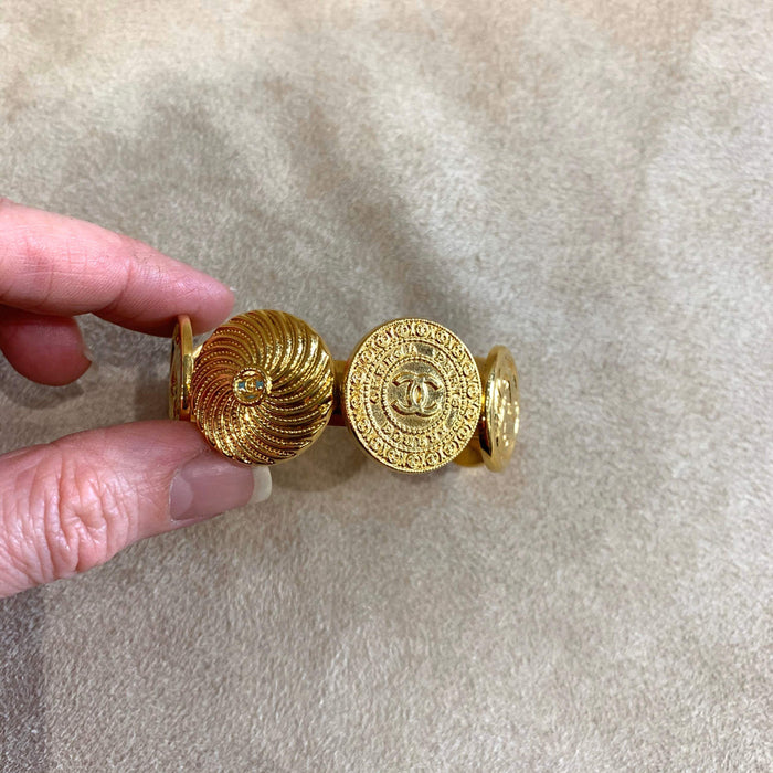 Vintage Chanel Bracelet CC Gold Plated - The Hirst Collection