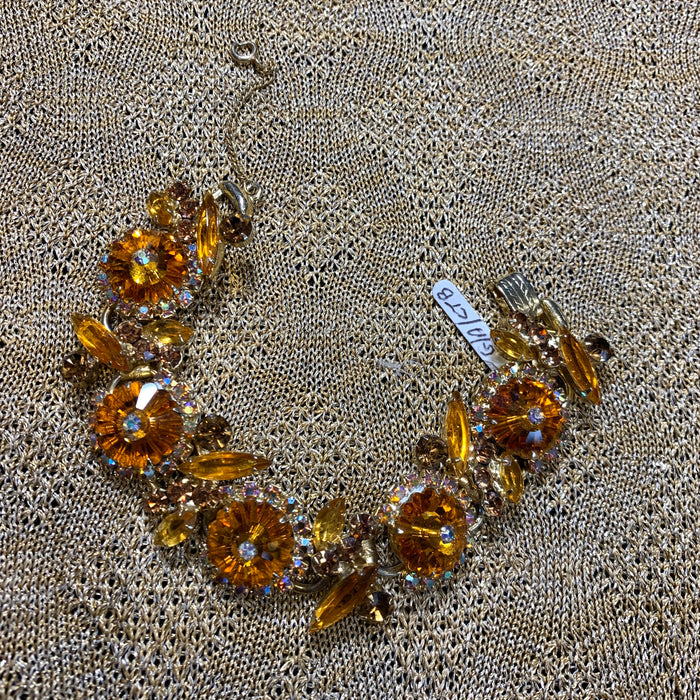 Julianna Bracelet in amber crystal - The Hirst Collection