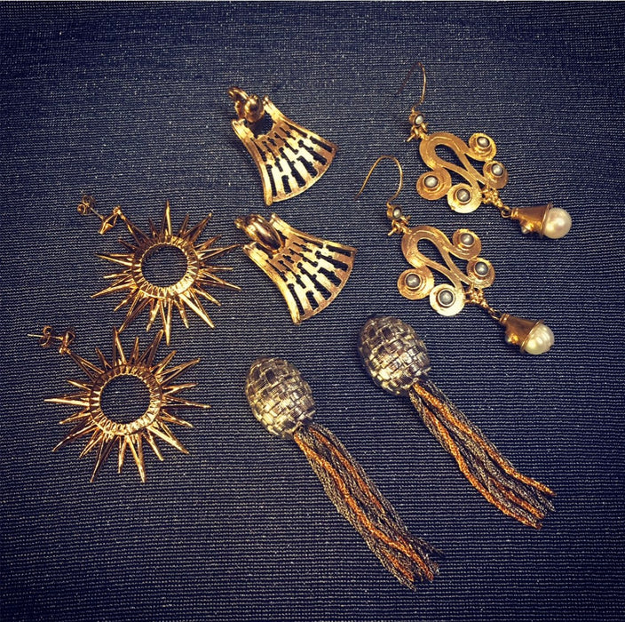 Starburst Statement earring by Bill Skinner in gold plate - The Hirst Collection