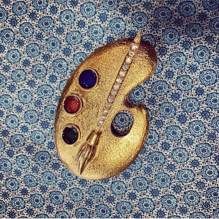 Tri-Colour Palette Brooch Pin by Sardi - The Hirst Collection