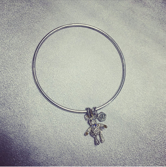 Bunny Rabbit Charm Bangle Bracelet Crystal by Bill Skinner - The Hirst Collection
