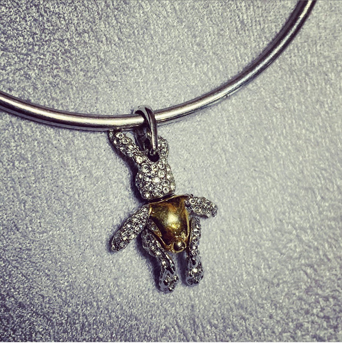 Bunny Rabbit Charm Bangle Bracelet Crystal by Bill Skinner - The Hirst Collection