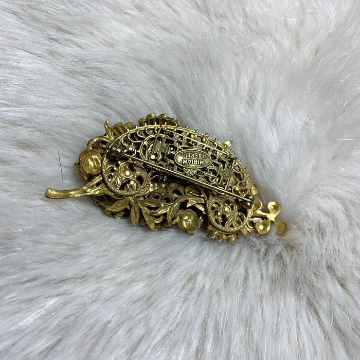 Miriam Haskell Clear crystal vintage brooch bridal vintage wedding - The Hirst Collection