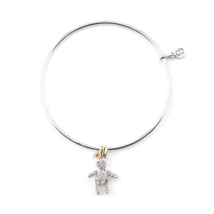 Bunny Rabbit Charm Bangle Bracelet Crystal by Bill Skinner - The Hirst Collection